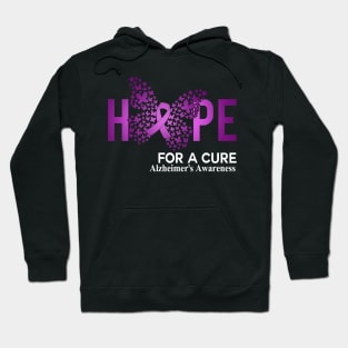 Hope For A Cure Butterfly Gift  Alzheimer's Hoodie